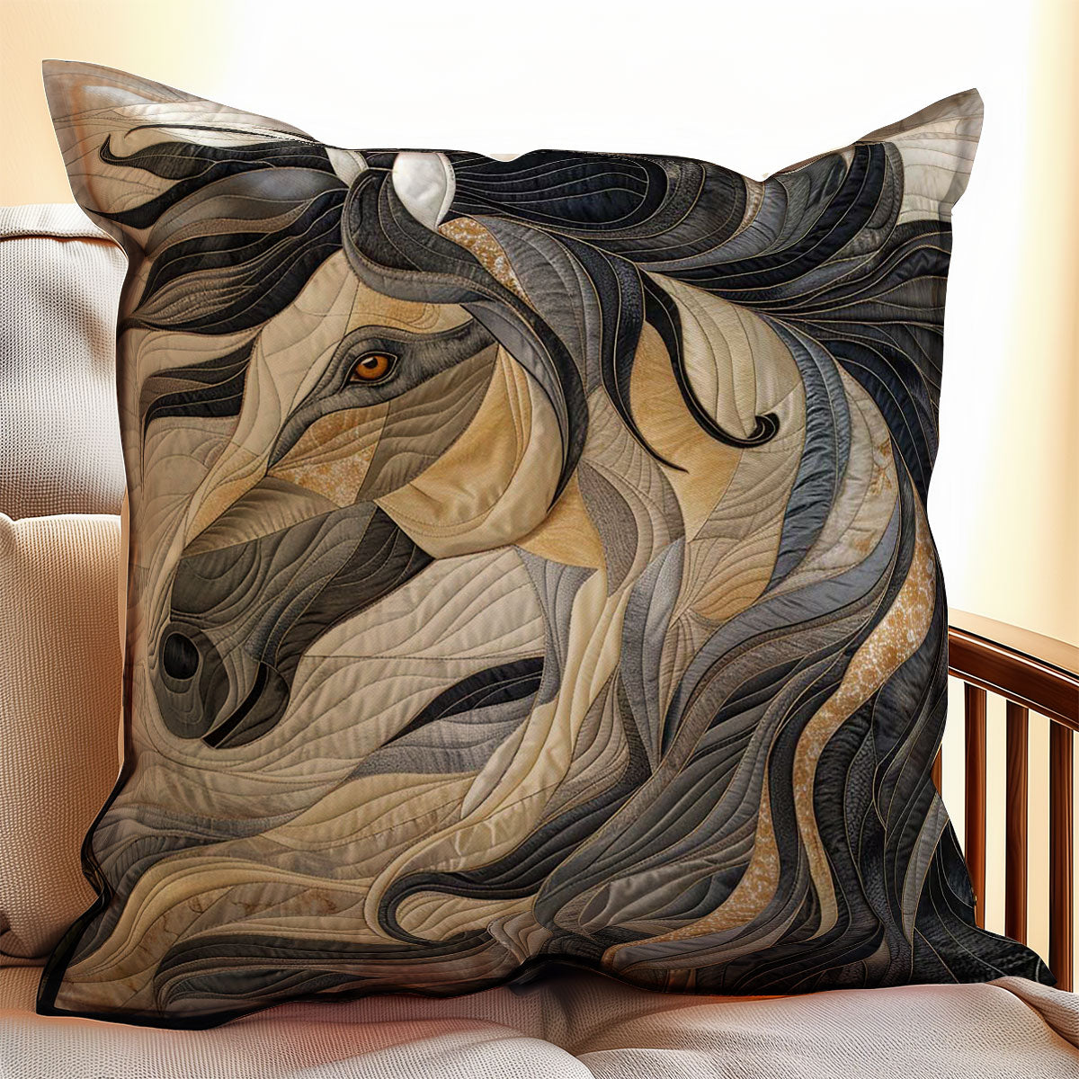 Horse World WJ1508031CL Quilt Pillow Case