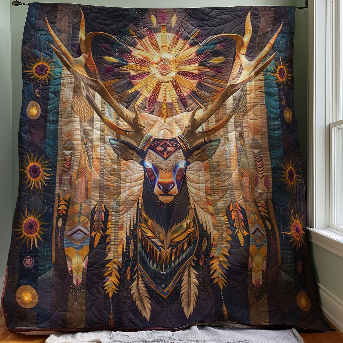 Moose Native American WJ1607011CL Quilt