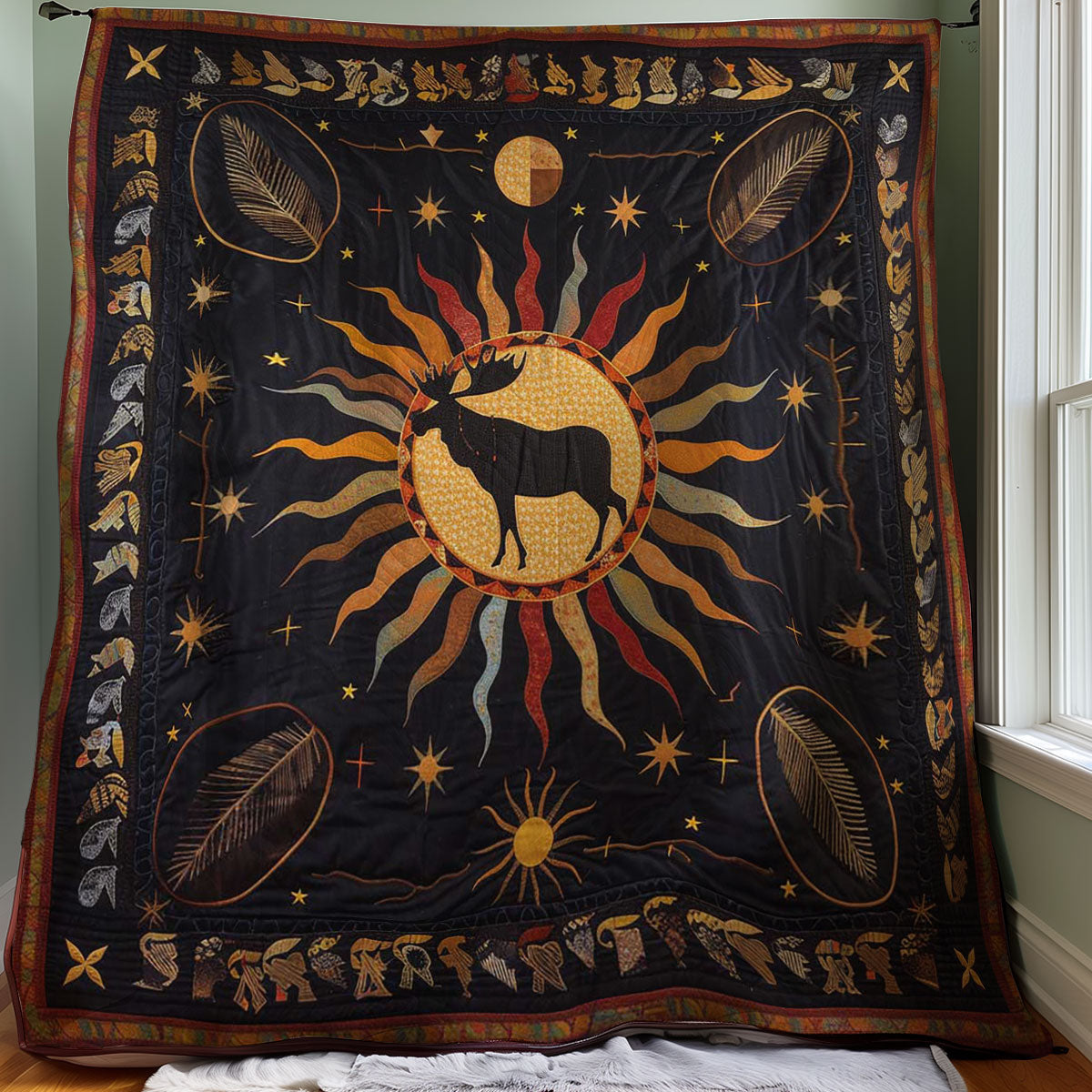 Moose Native American WJ1607012CL Quilt