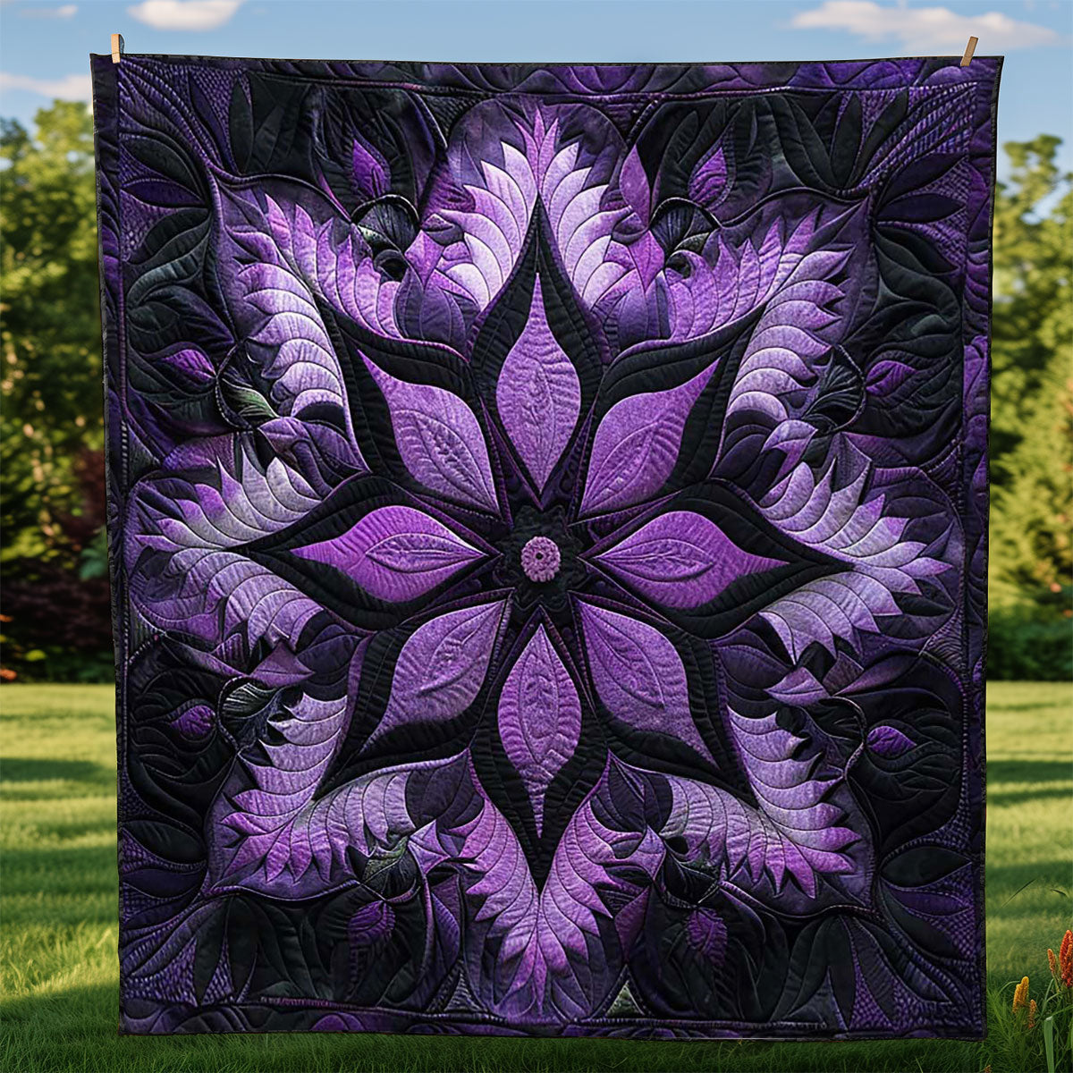 Mystic Purple Bloom WJ3008022CL Quilt