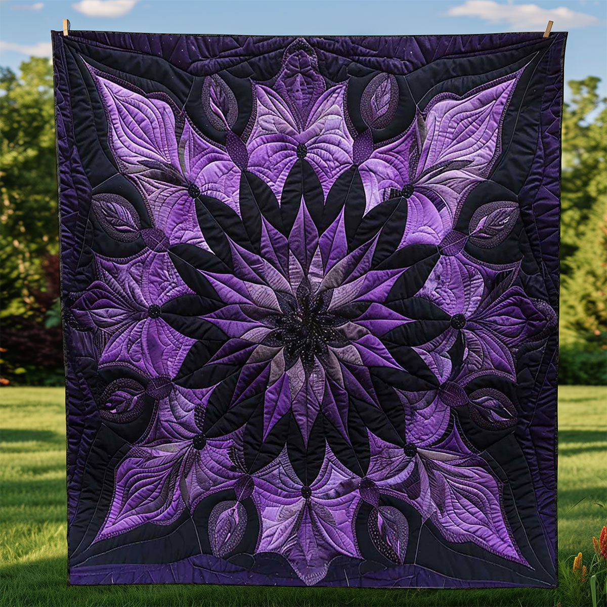 Mystic Purple Bloom WJ3008024CL Quilt