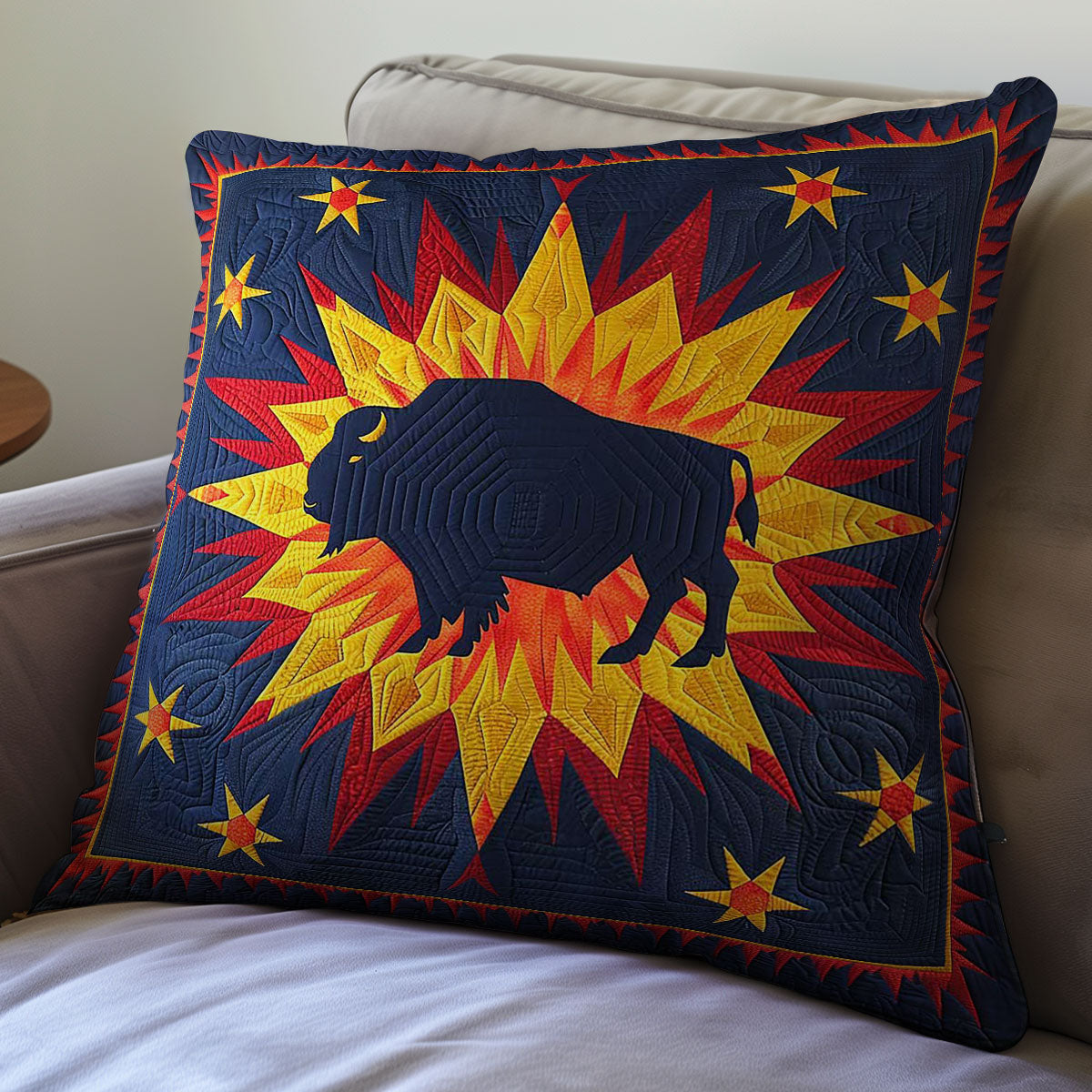 Native American Bison WJ2606023CL Quilt Pillow Case