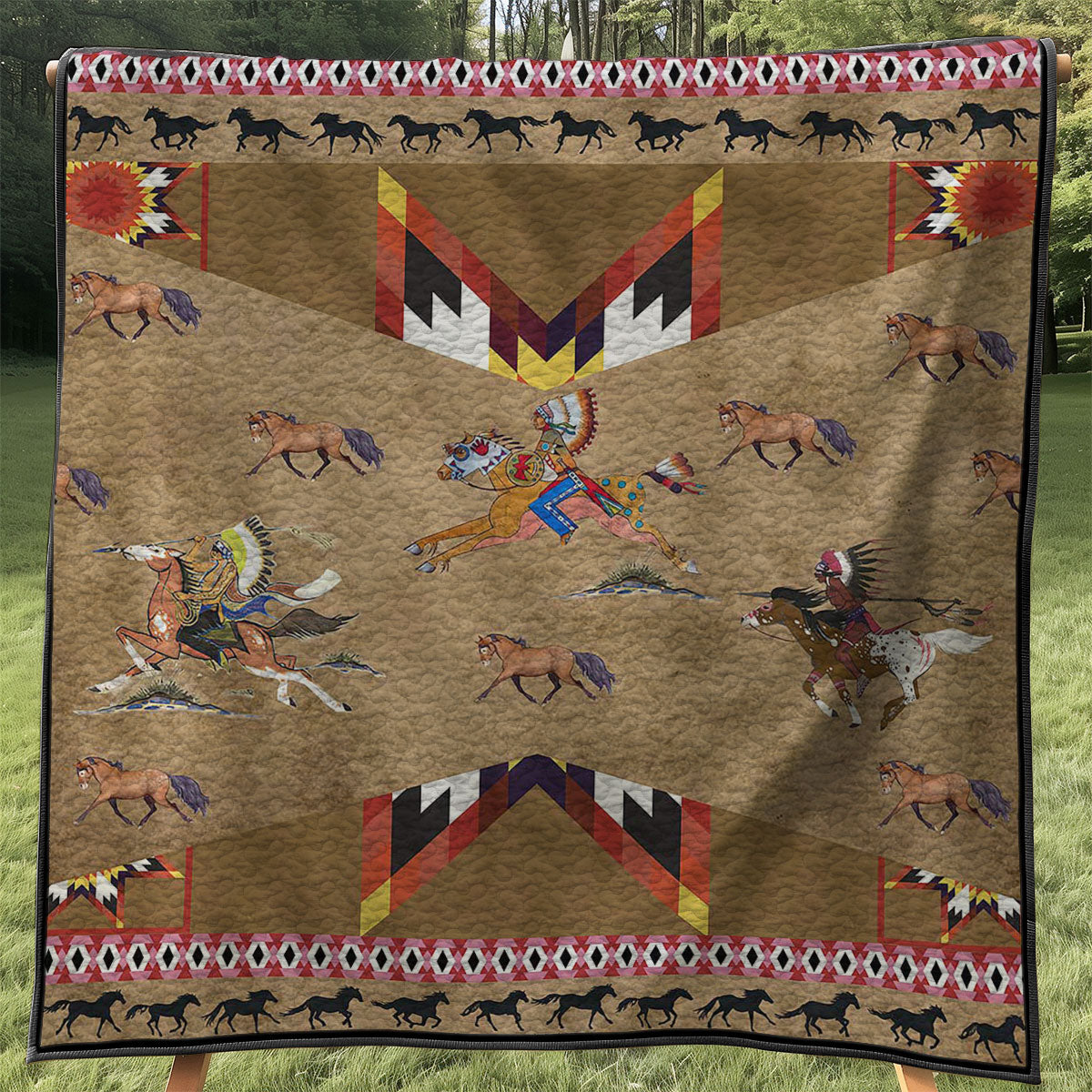 Native American Horses WJ3007033WM Quilt