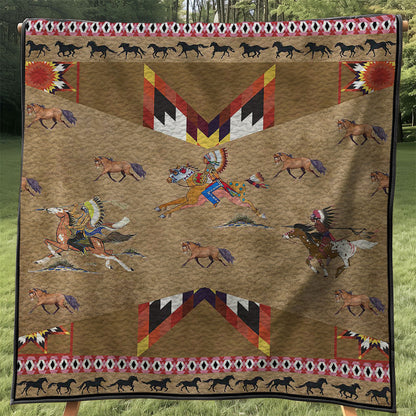 Native American Horses WJ3007033WM Quilt