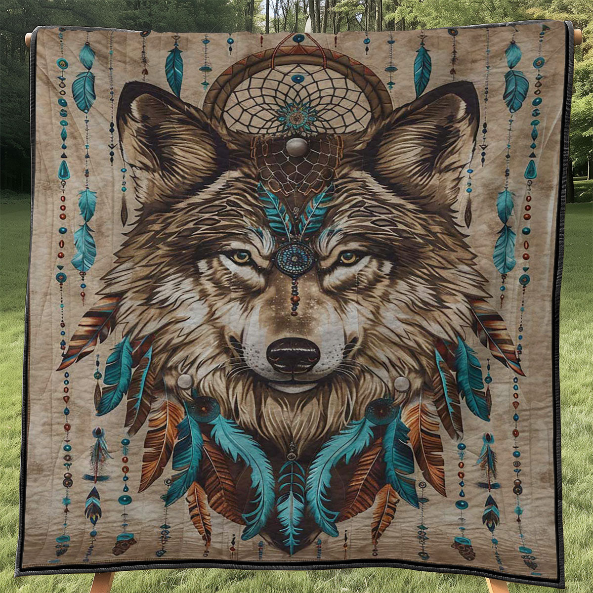 Native American Wolf WJ0908019CL Quilt