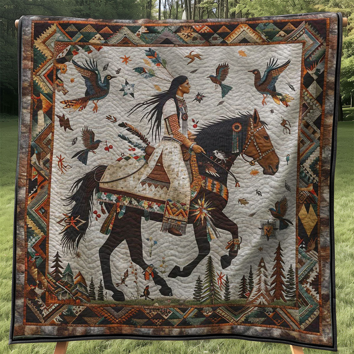 Native American Woman WJ0308026CL Quilt