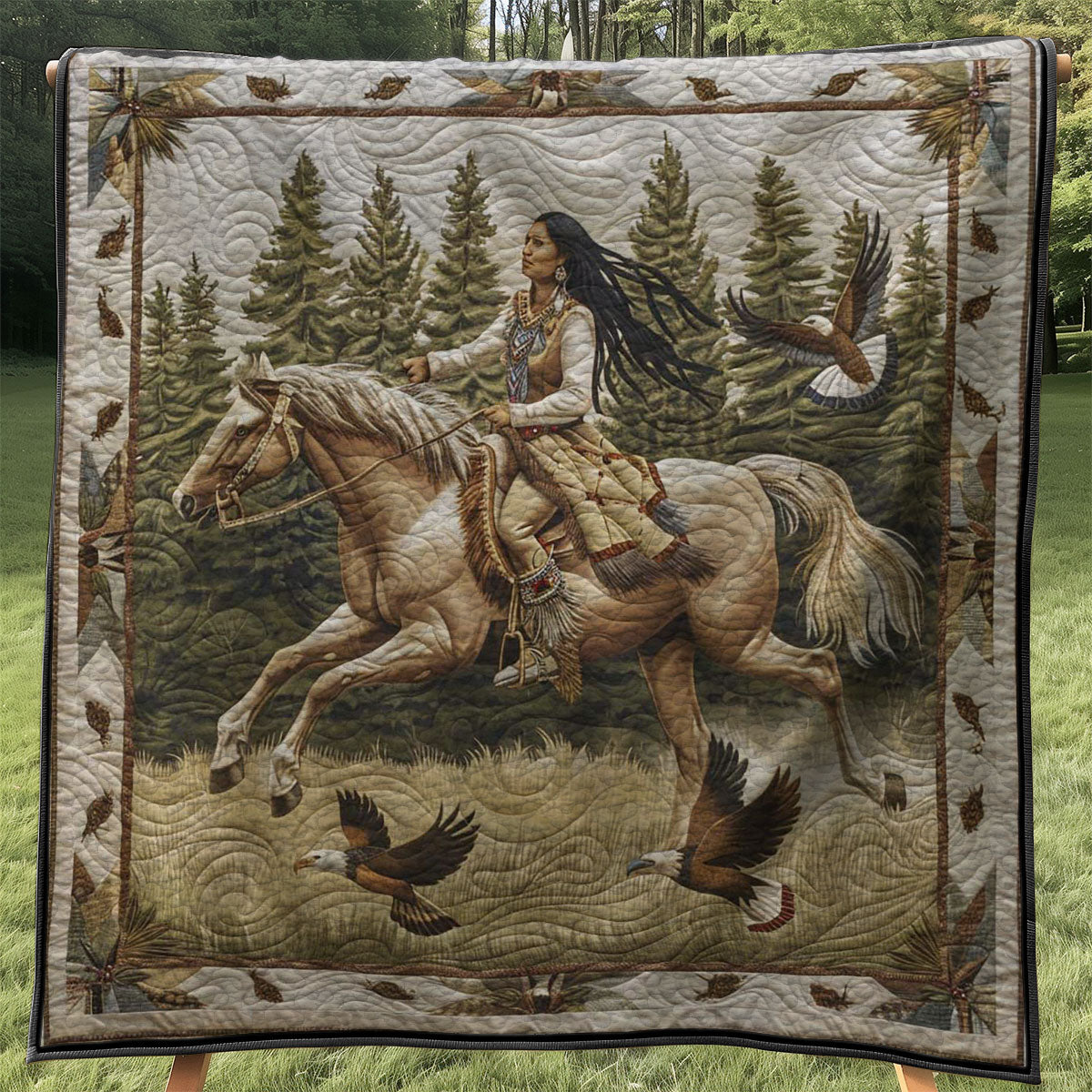 Native American Woman WJ0308027CL Quilt