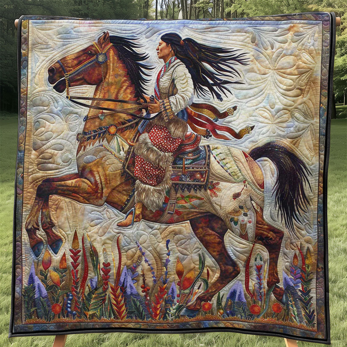 Native American Woman WJ0908021CL Quilt