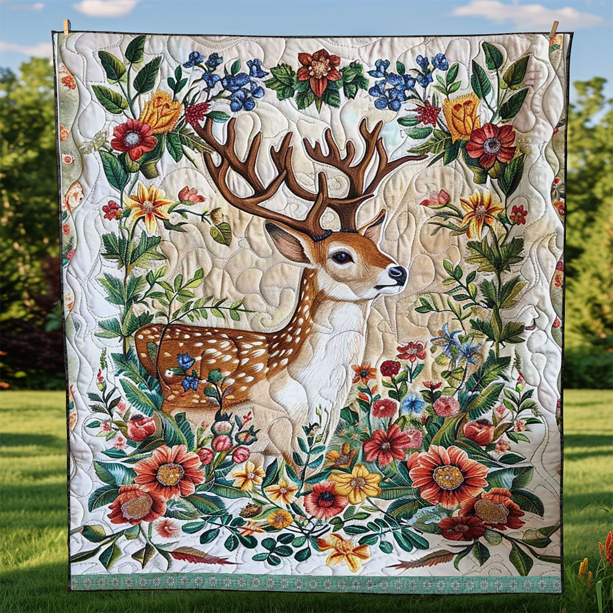 Nature Deer WJ1609017CL Quilt