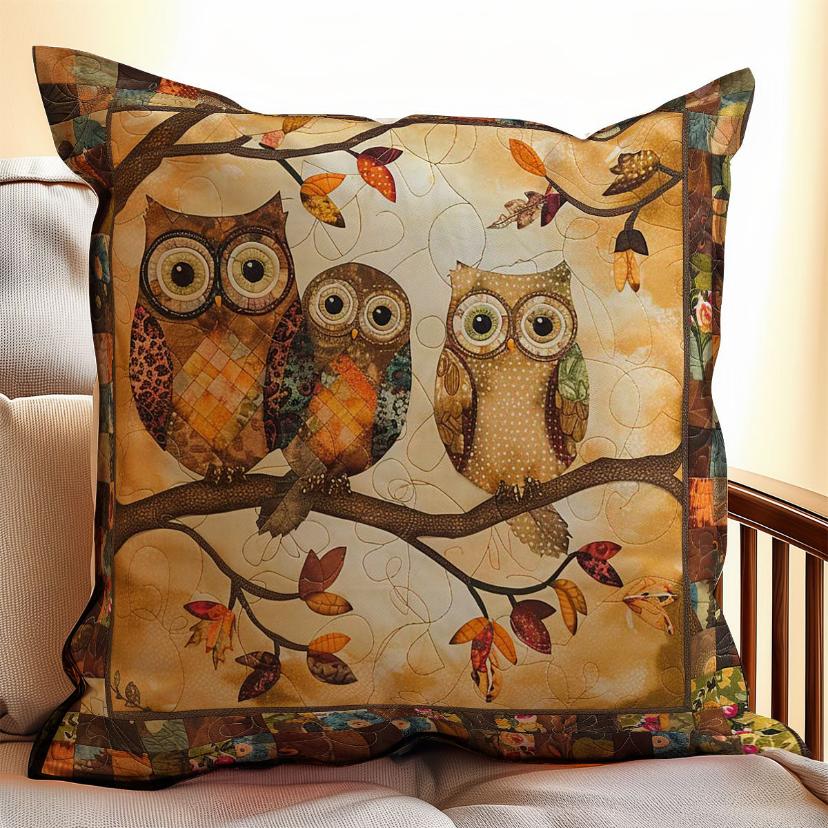 Owl Family WJ0108042CL Quilt Pillow Case