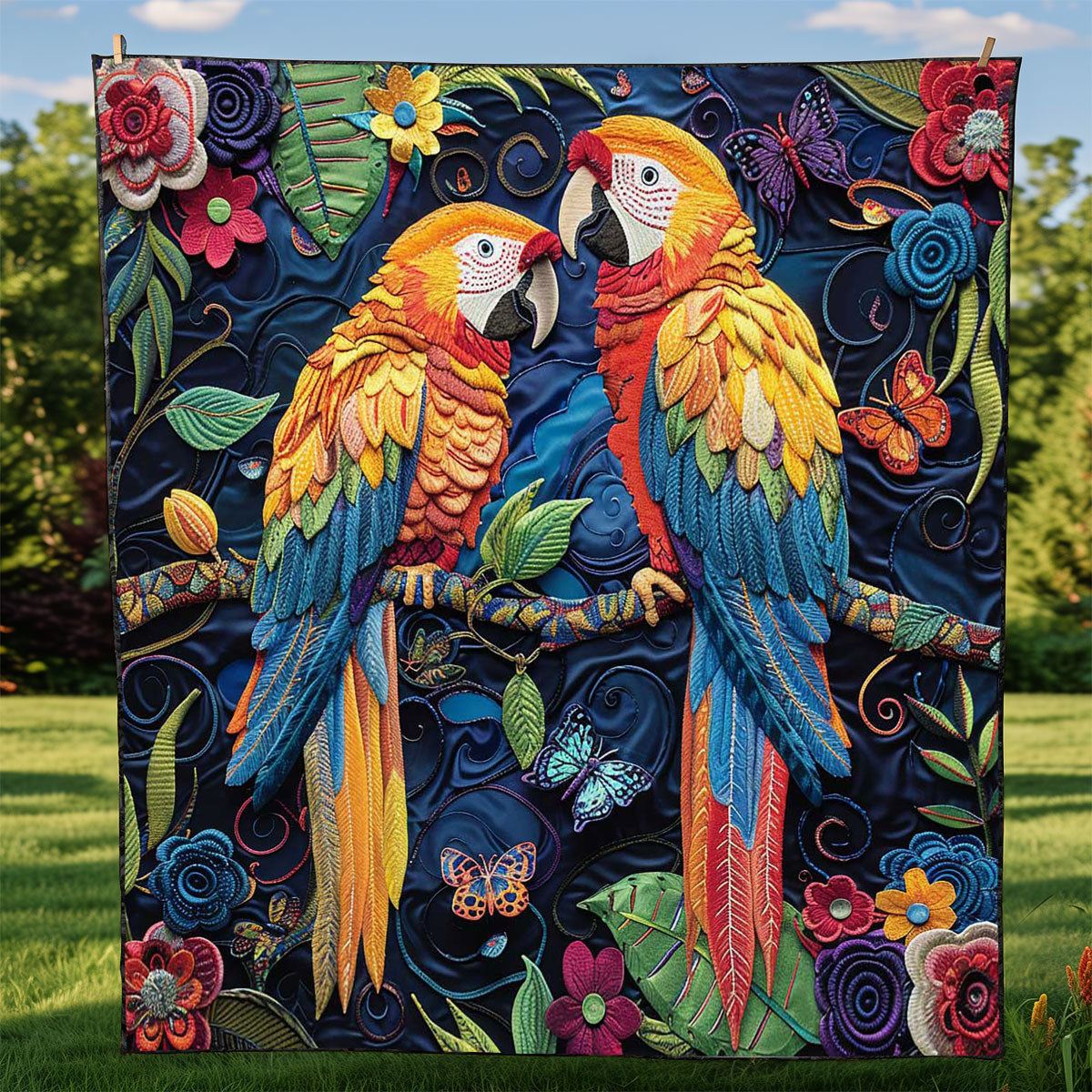 Parrot Couple WJ0609020CL Quilt