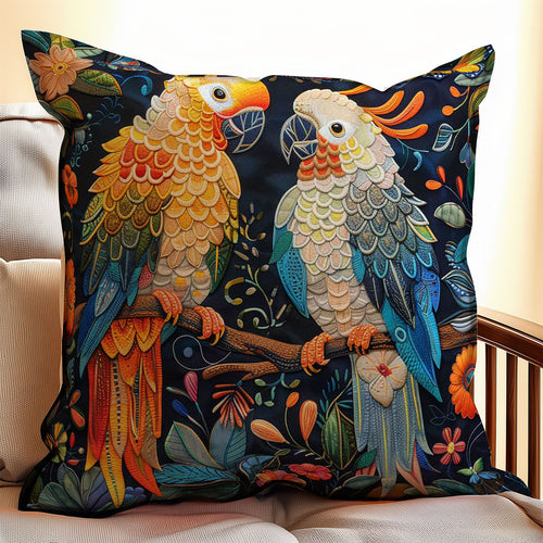 Parrot Couple WJ2708044CL Quilt Pillow Case