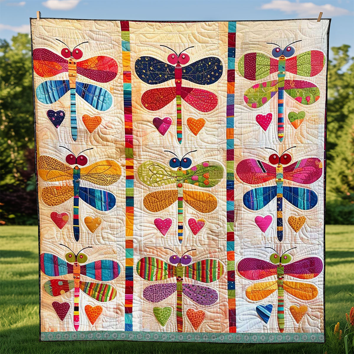 Patchwork Dragonflies WJ1609020CL Quilt