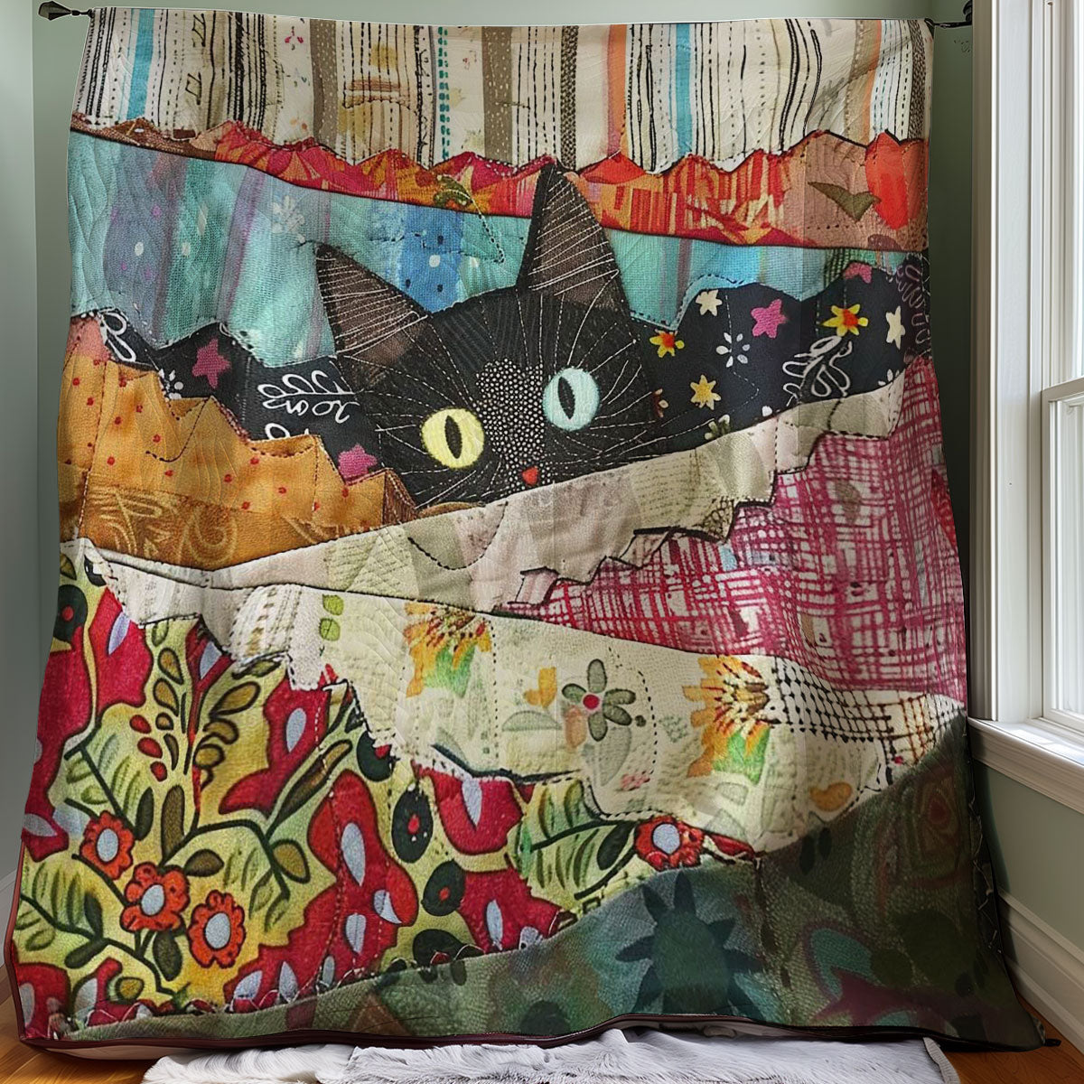 Peeking Cat WJ2707033CL Quilt