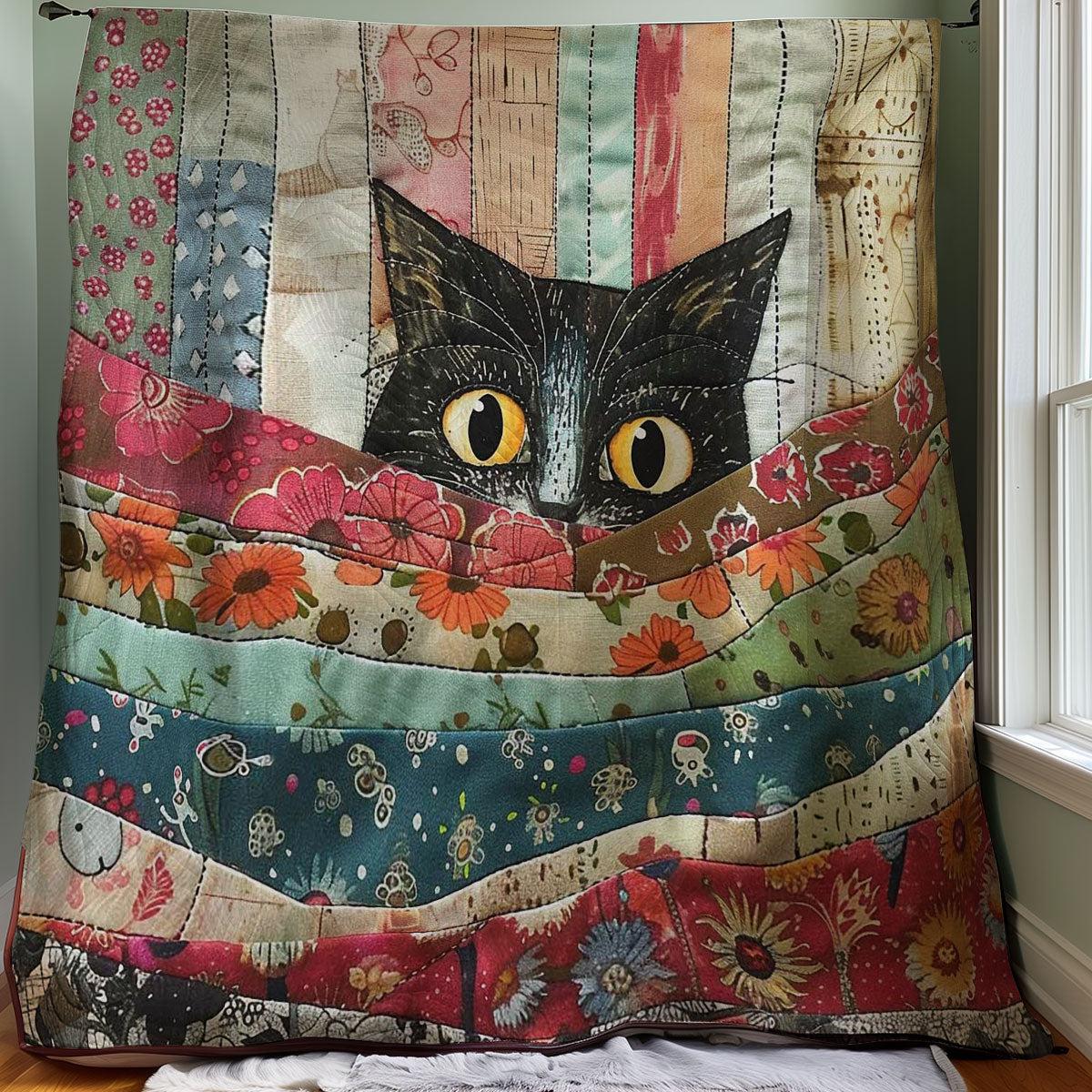 Peeking Cat WJ2907032CL Quilt