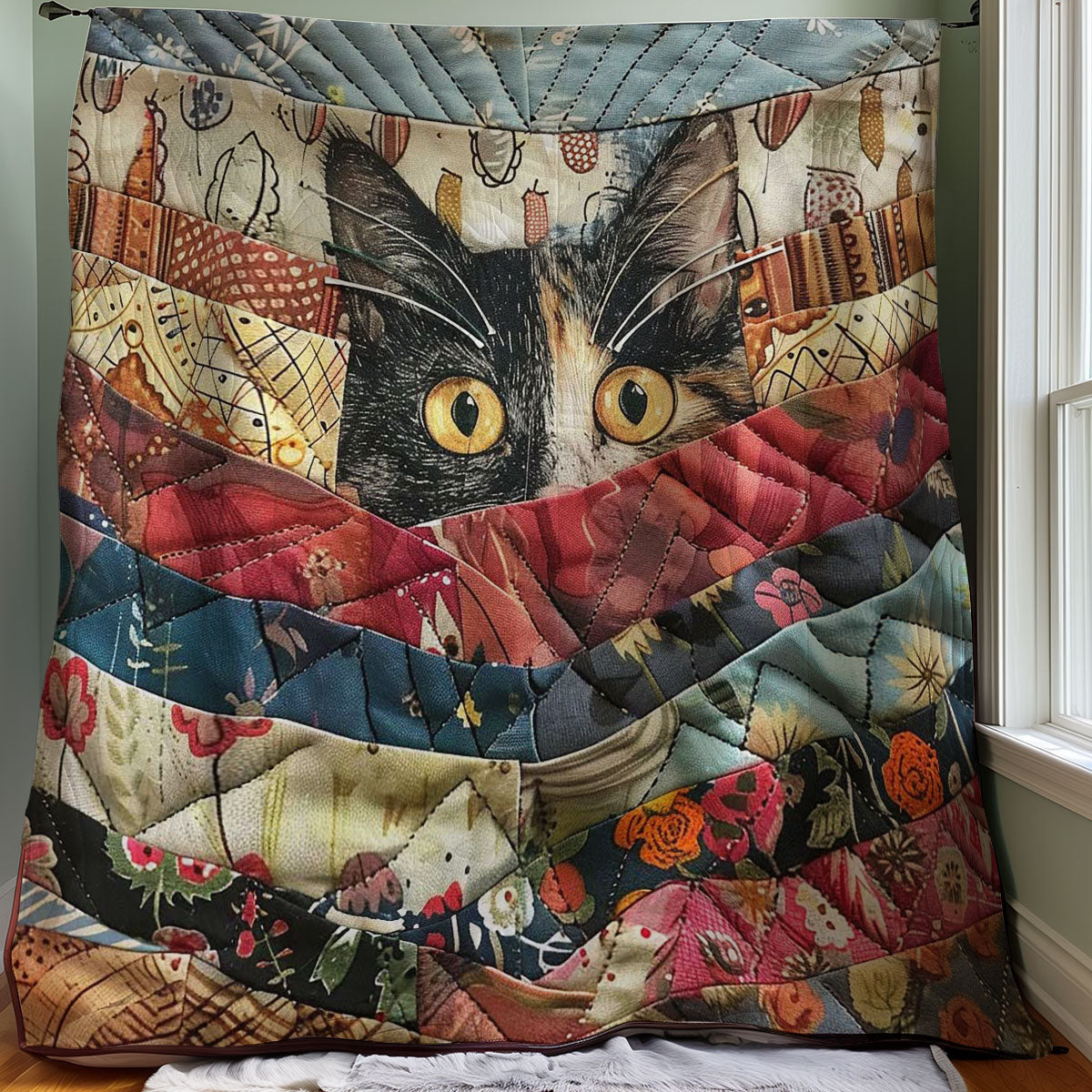 Peeking Cat WJ2907033CL Quilt