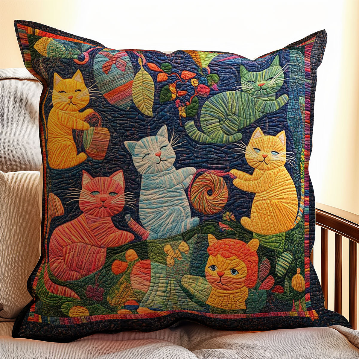 Playful Cats WJ0808045CL Quilt Pillow Case