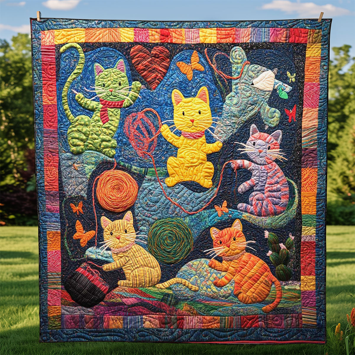 Playful Cats WJ2308018CL Quilt