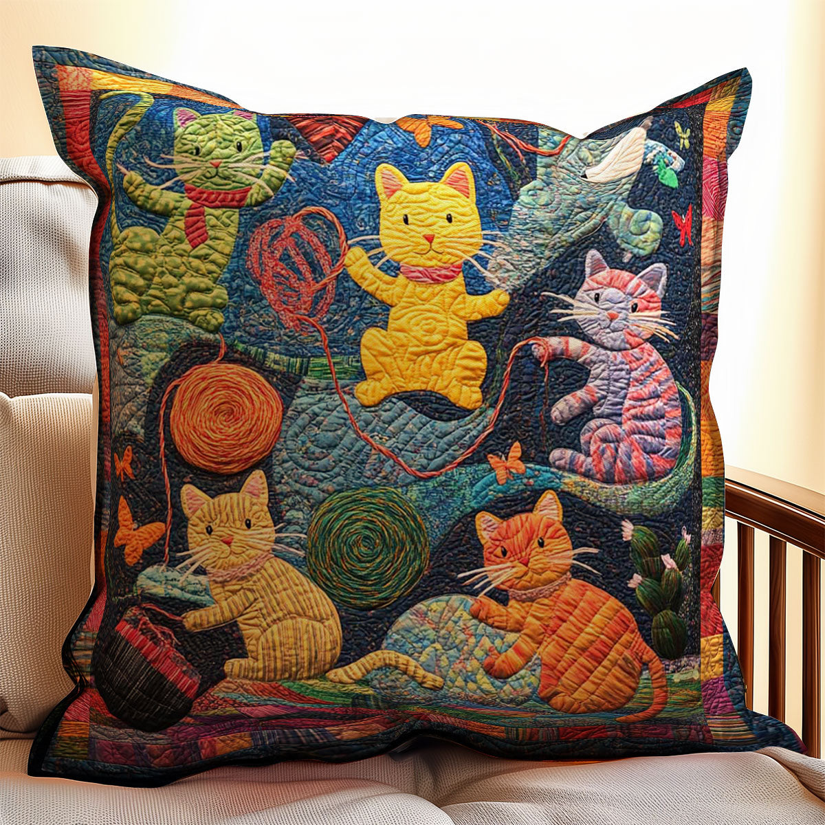 Playful Cats WJ2308035CL Quilt Pillow Case