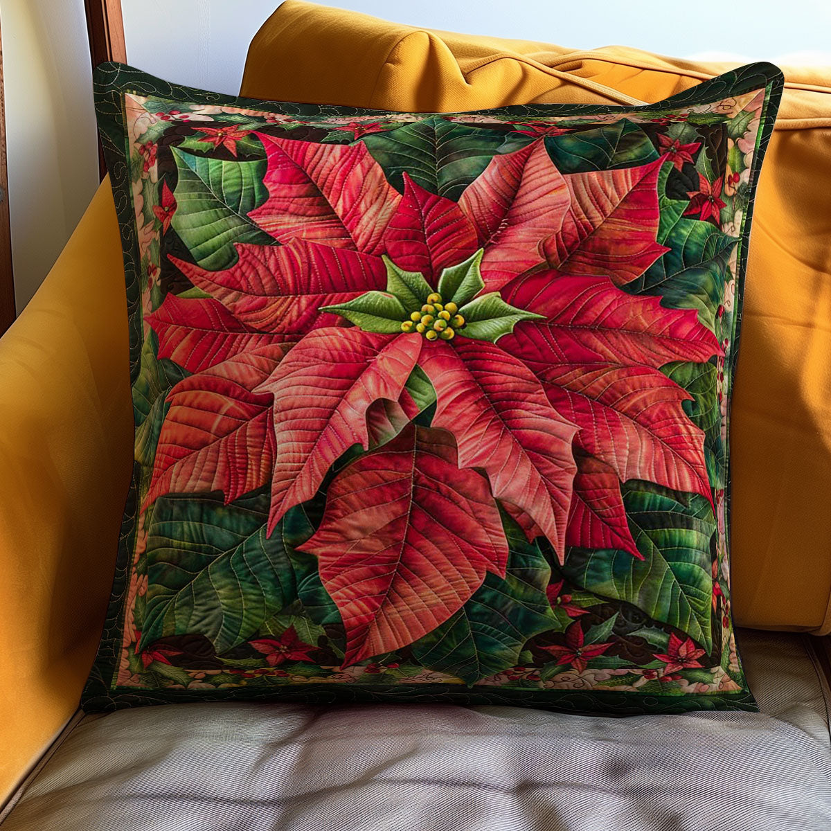 Poinsettia WJ0507029CL Quilt Pillow Case