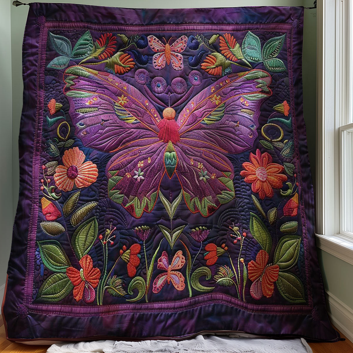 Purple Butterfly WJ1707020CL Quilt