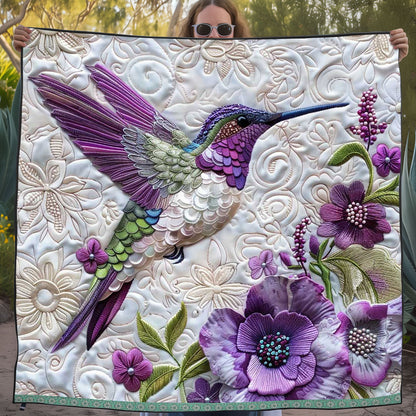 Purple Hummingbird WJ0108024CL Quilt