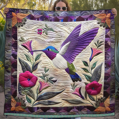 Purple Hummingbird WJ2607026CL Quilt