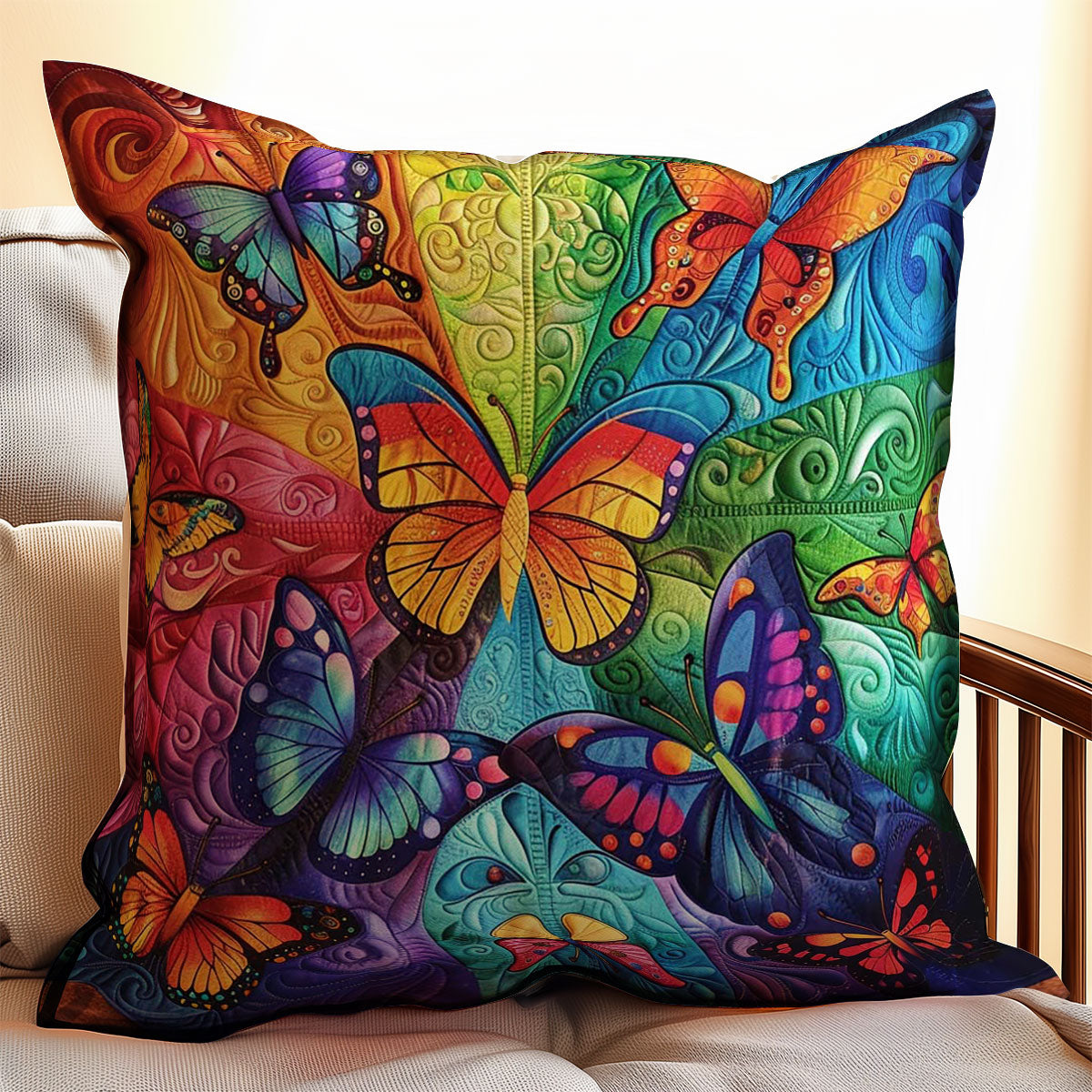 Rainbow Butterflies WJ2308036CL Quilt Pillow Case