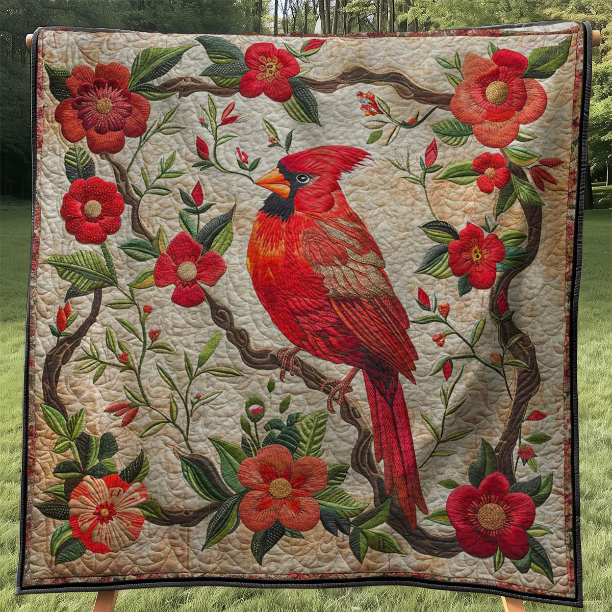 Red Cardinal WJ0108025CL Quilt