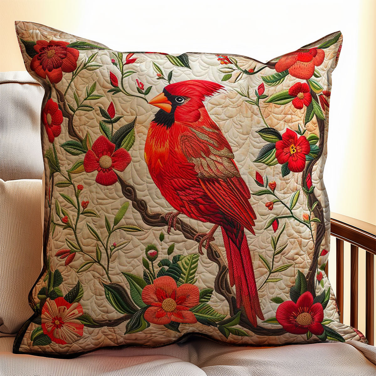 Red Cardinal WJ0108045CL Quilt Pillow Case