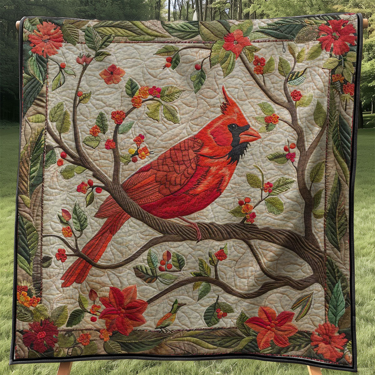 Red Cardinal WJ0208025CL Quilt