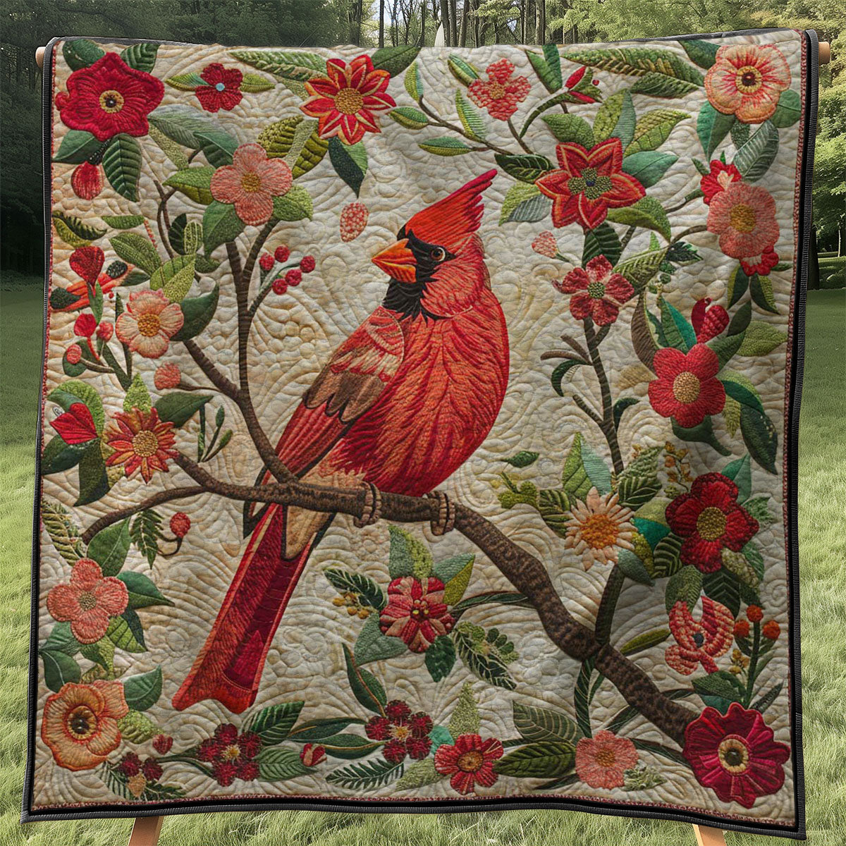 Red Cardinal WJ0208028CL Quilt