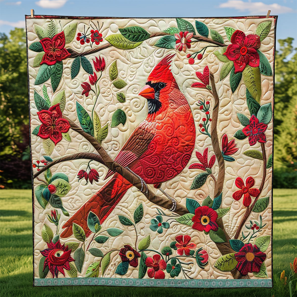 Red Cardinal WJ1609024CL Quilt