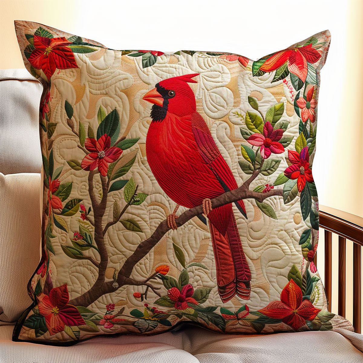 Red Cardinal WJ2707047CL Quilt Pillow Case