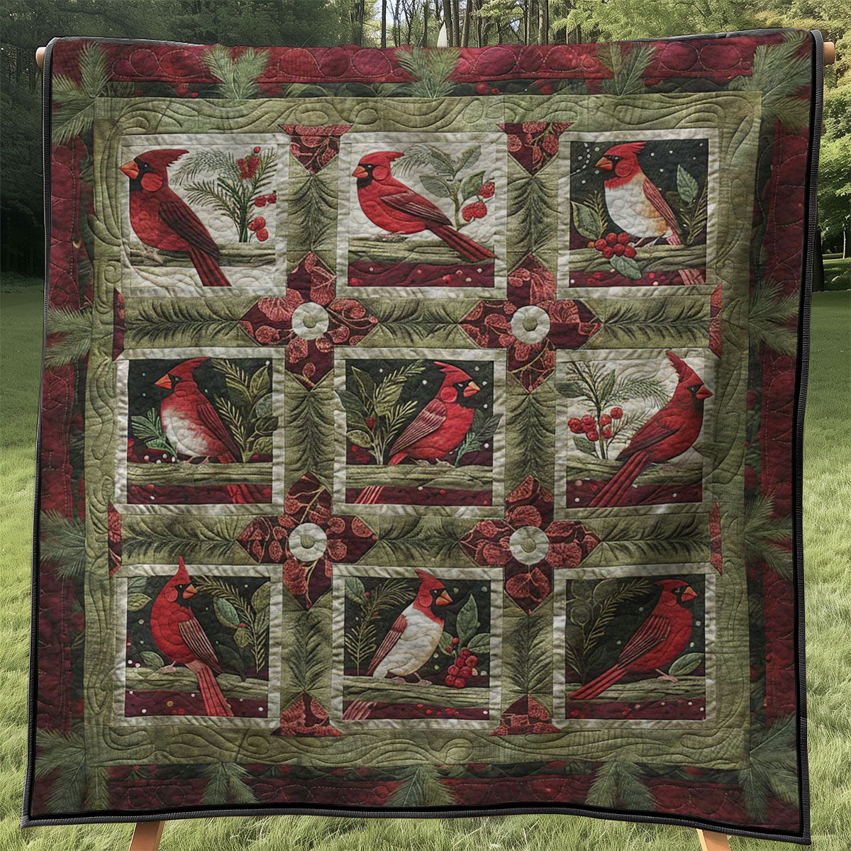 Red Cardinal WJ3107031CL Quilt