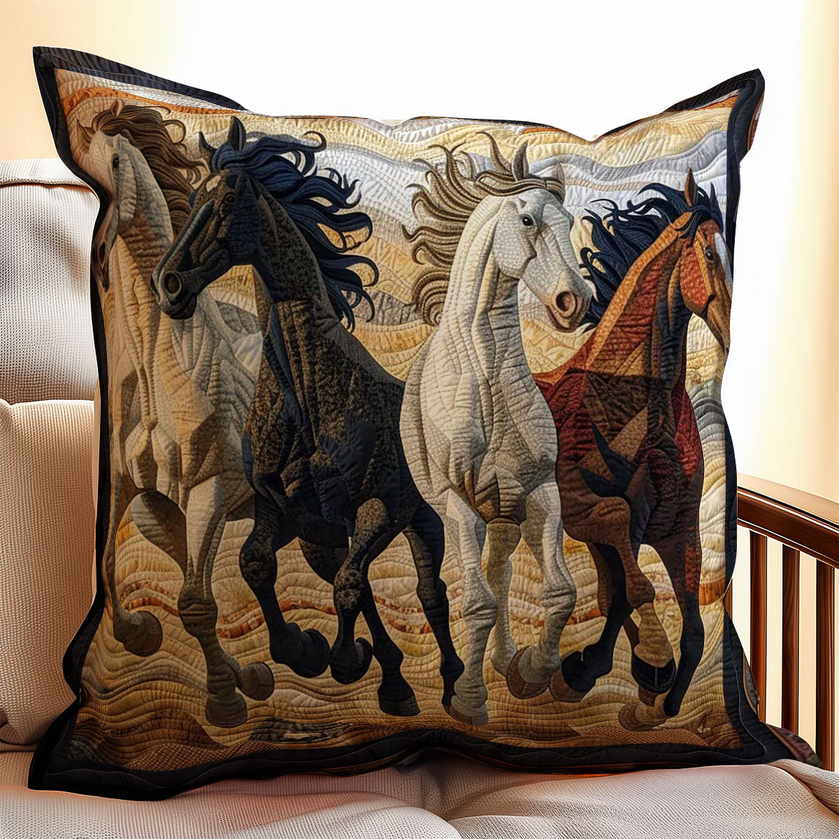 Running Horse WJ0908045CL Quilt Pillow Case