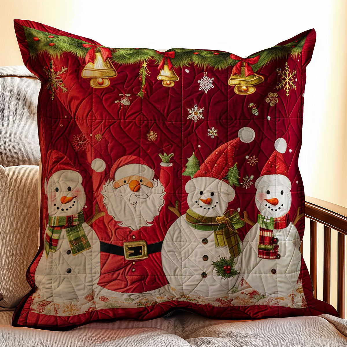Santa Clause And Snowman WJ2308037CL Quilt Pillow Case