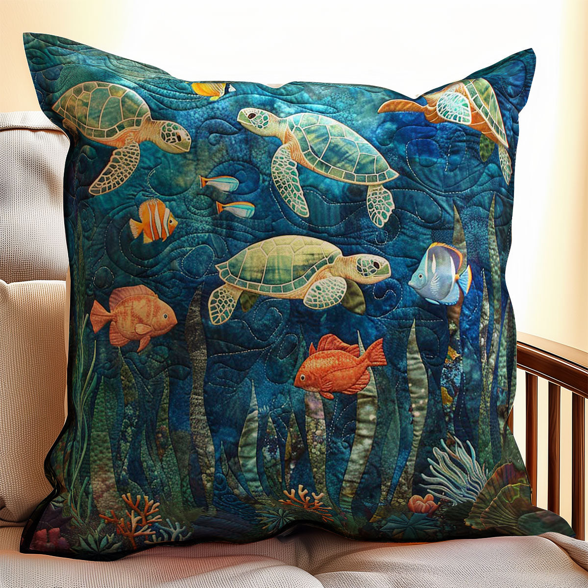 Sea Turtle WJ0208048CL Quilt Pillow Case