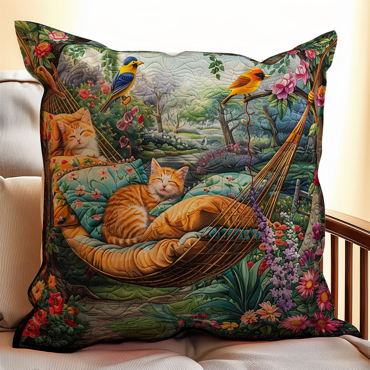 Sleeping Cat In The Garden WJ2708047CL Quilt Pillow Case