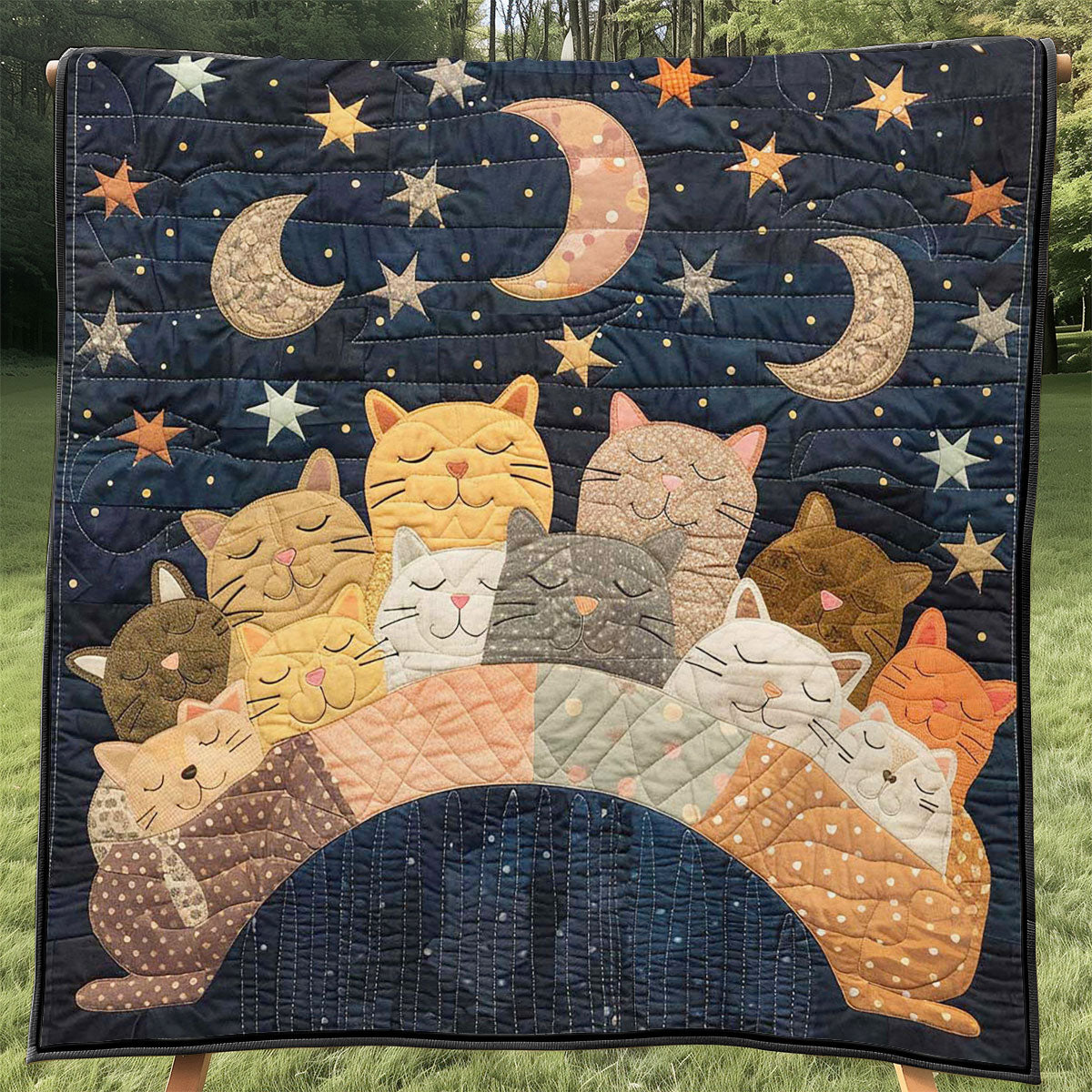 Sleeping Cat Over The Moon WJ1608019CL Quilt