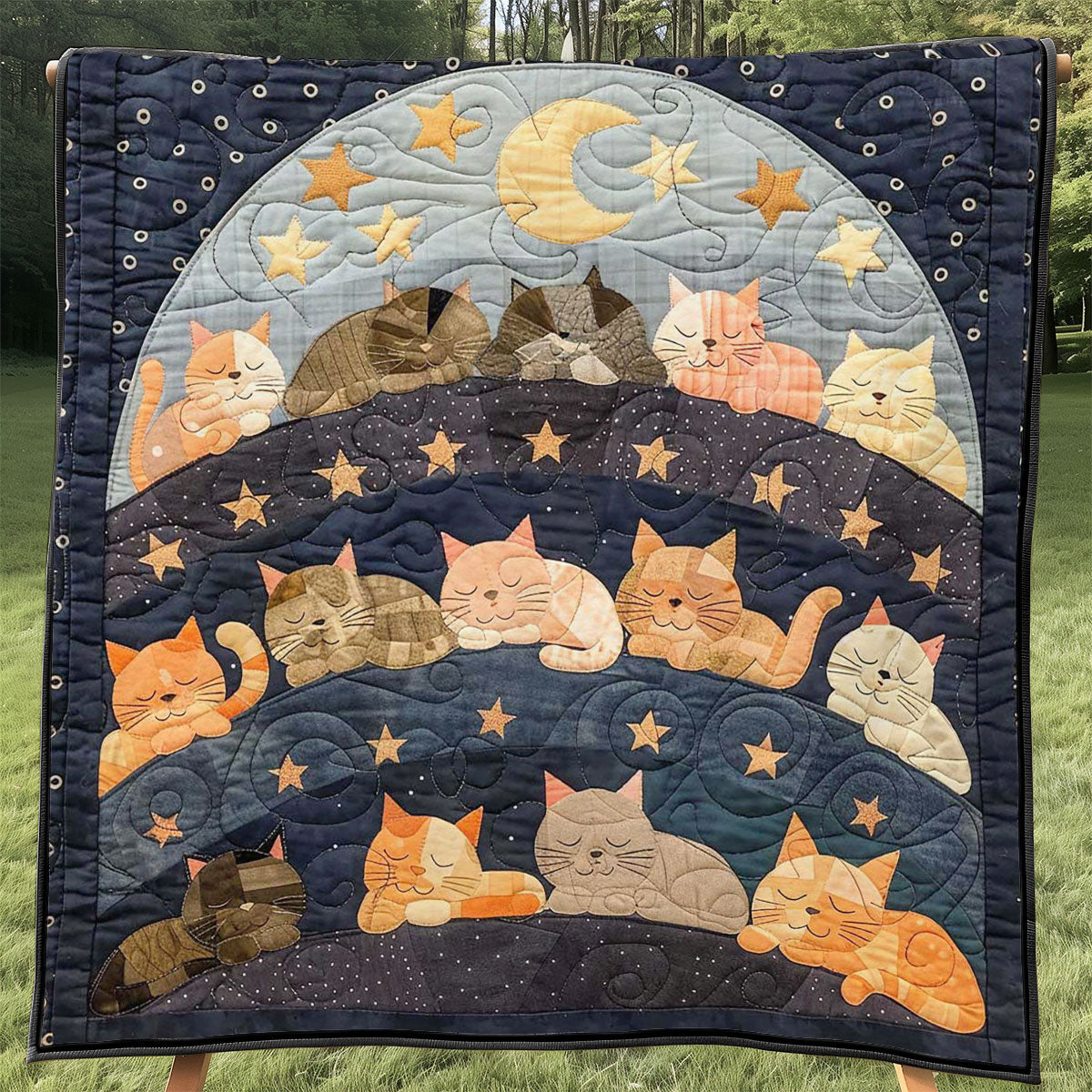 Sleeping Cat Over The Moon WJ1608020CL Quilt