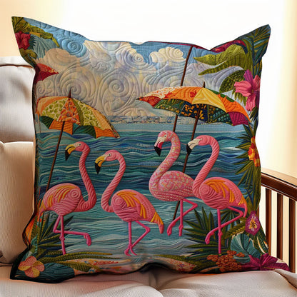 Summer Beach Flamingo WJ1008047CL Quilt Pillow Case