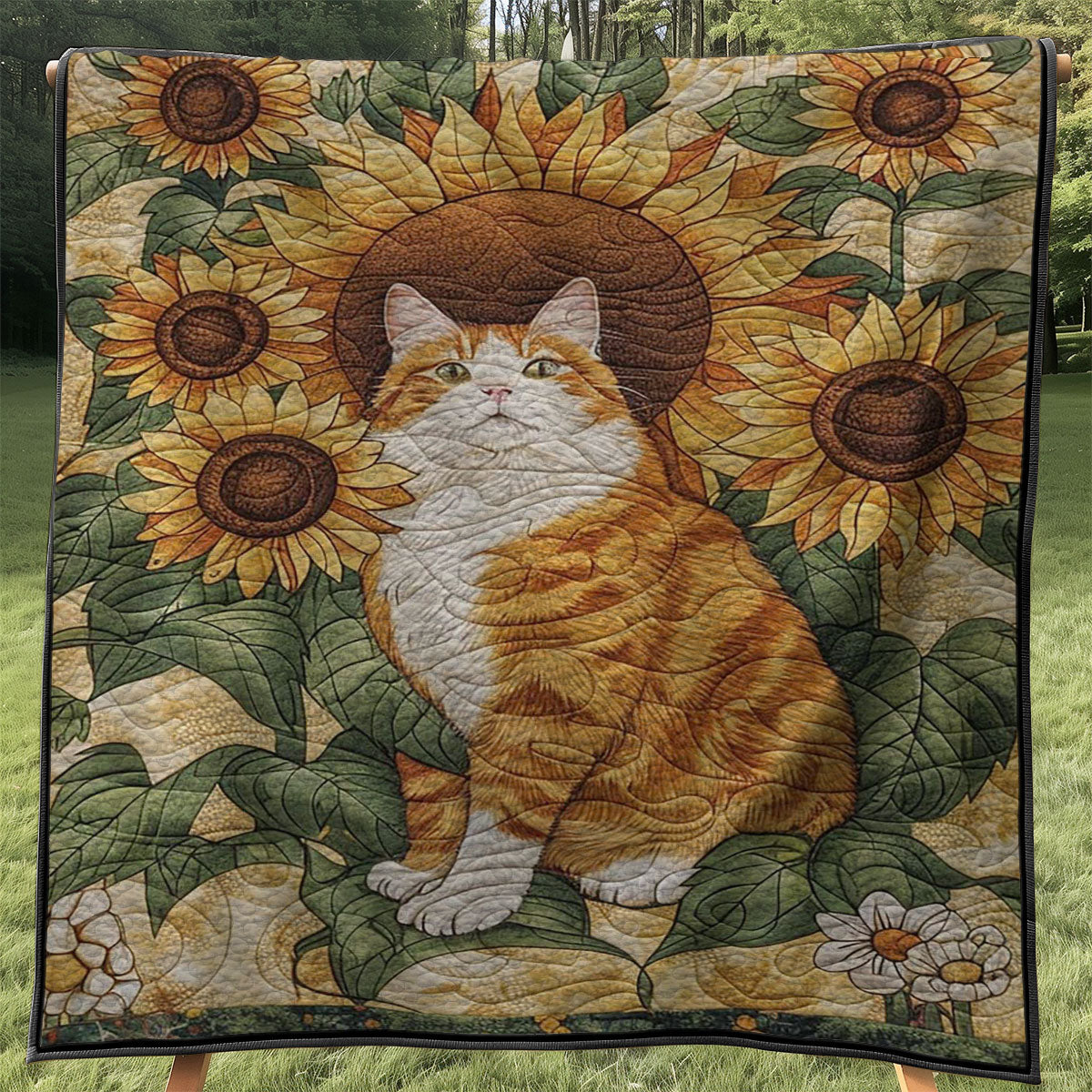 Sunflower Cat WJ3107033CL Quilt