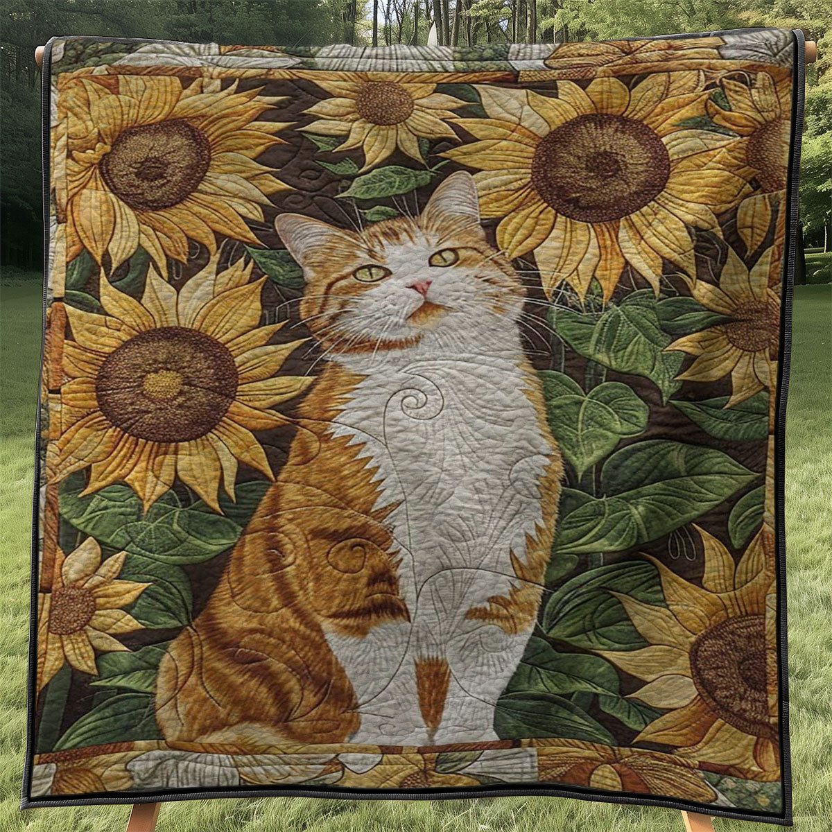 Sunflower Cat WJ3107034CL Quilt