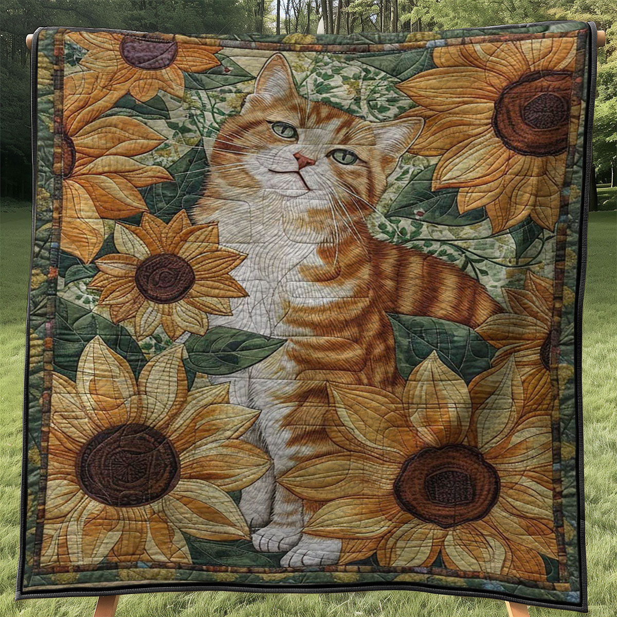 Sunflower Cat WJ3107036CL Quilt