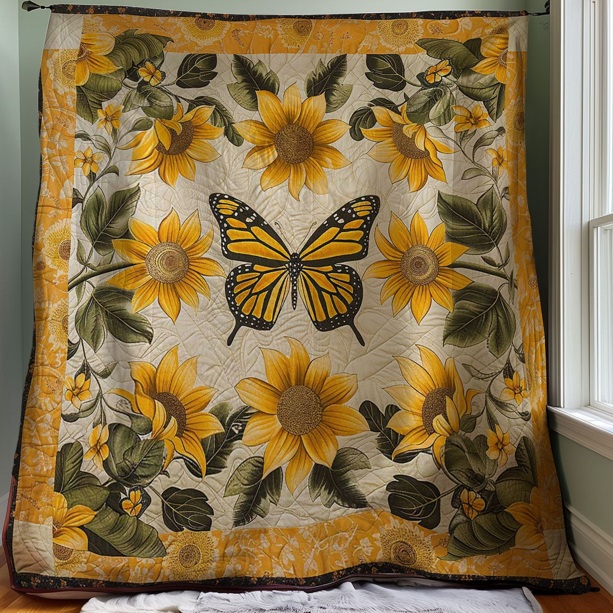 Sunflowers And Butterfly WJ2607036CL Quilt