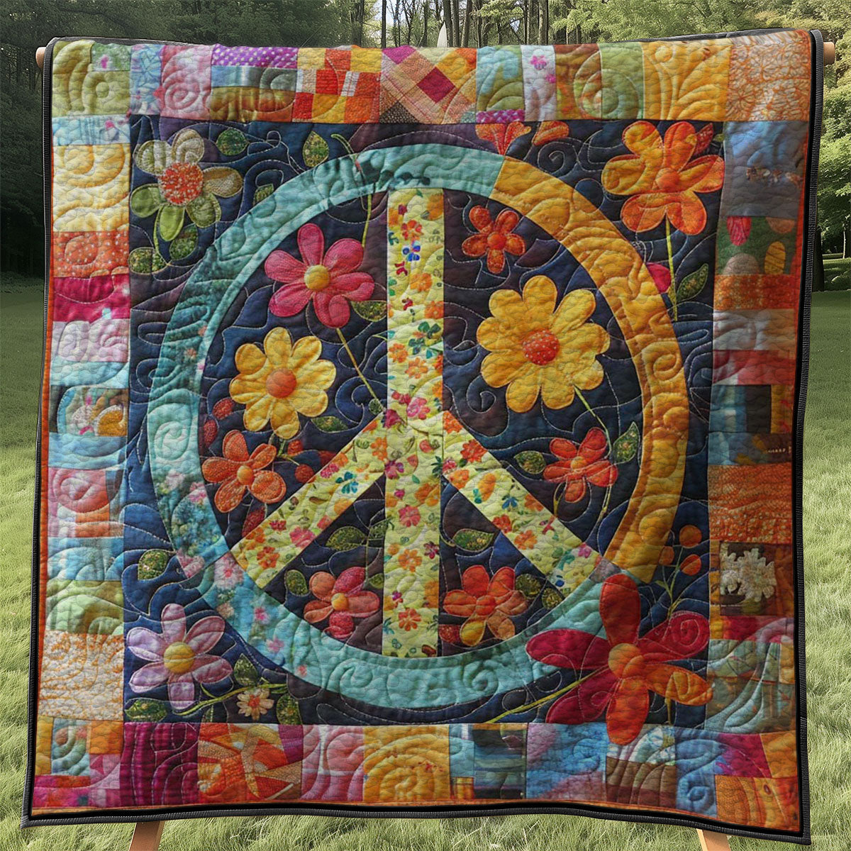 Trippy Hippie Sign WJ0108029CL Quilt