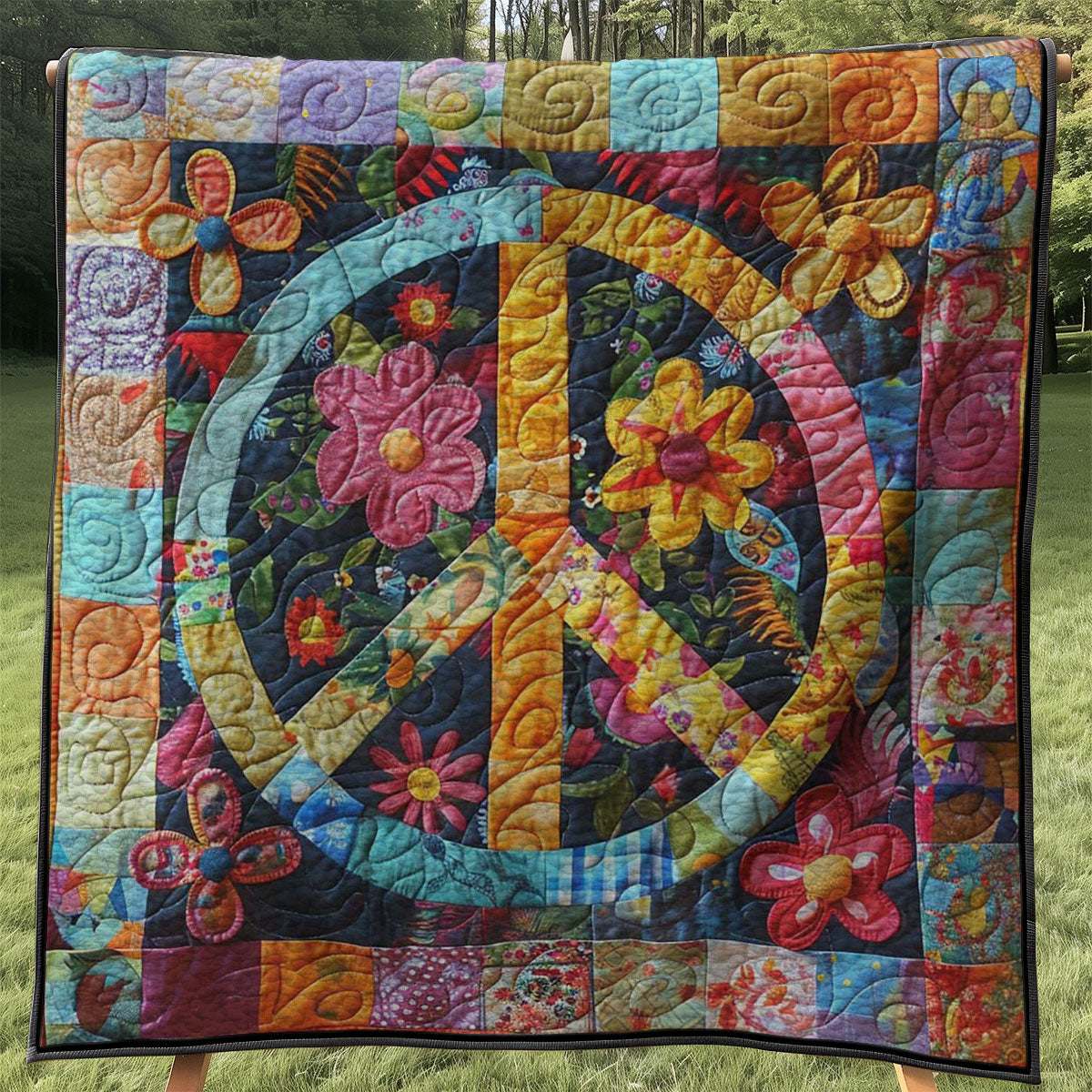 Trippy Hippie Sign WJ0108030CL Quilt