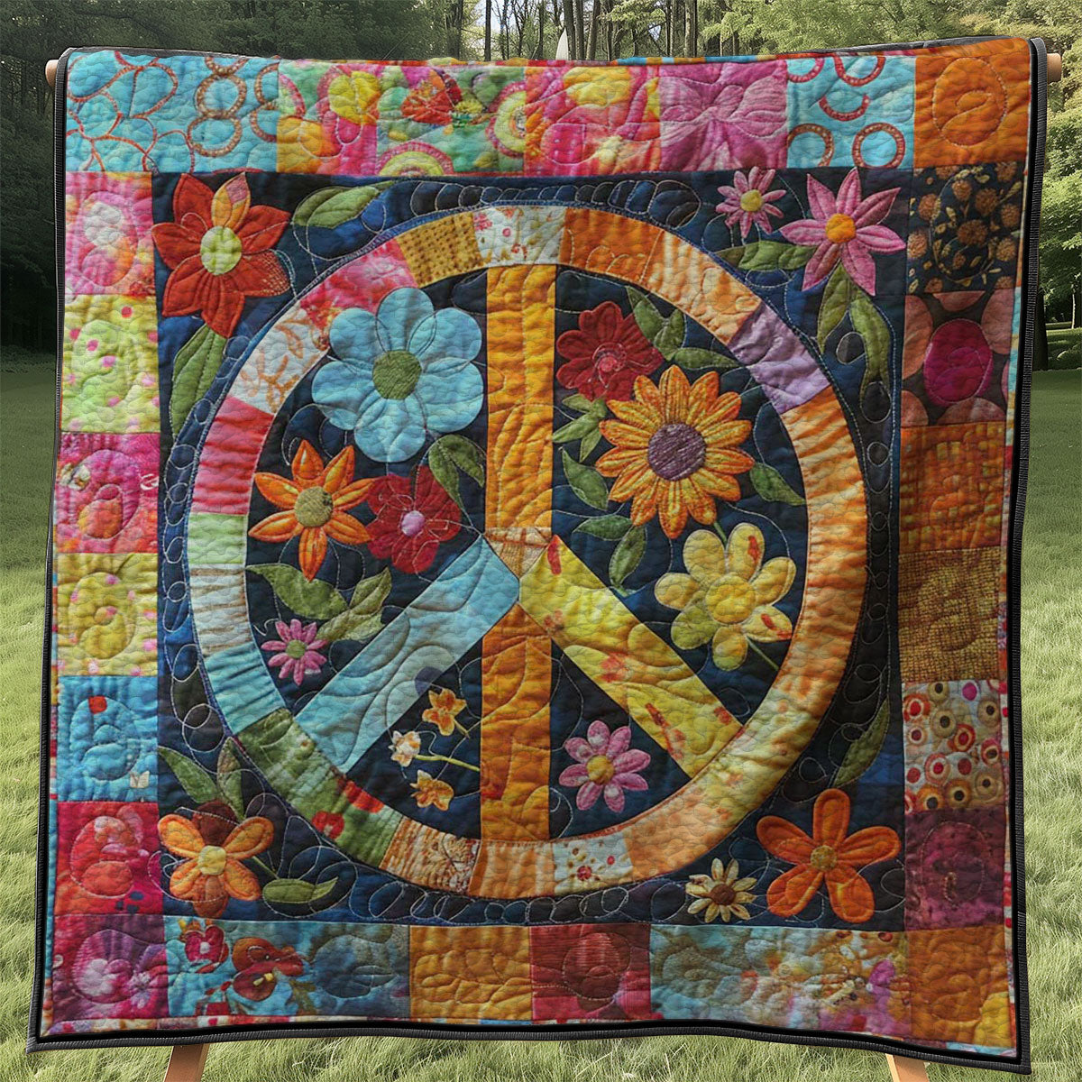 Trippy Hippie Sign WJ0108034CL Quilt