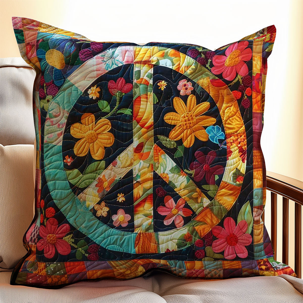 Trippy Hippie Sign WJ0108046CL Quilt Pillow Case